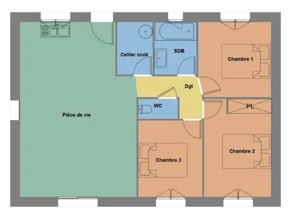 Maison neuve 4 pièces 70 m²