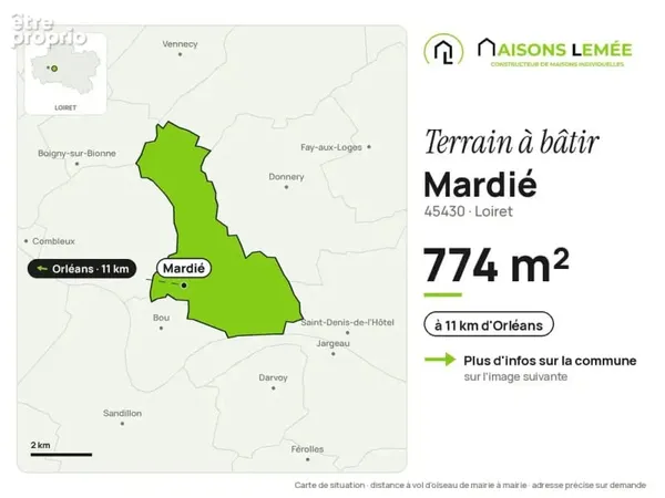 Terrain à bâtir 774 m² à Mardié