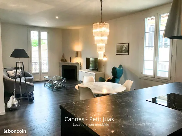 Cannes Petit Juas - Location appartement vide - T4 - 85 m² - Dernier étage - 3 chambres - piscine - 