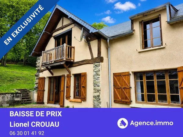 Maison + garage + jardin-mitoyenne d'1 côté-