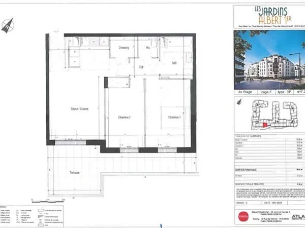 Appartement 3 pièces 61 m²