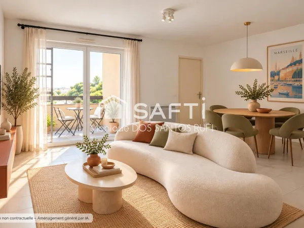 T3 61 m² - 2 chambres - Balcon - Vue dégagée - Sainte-Marthe