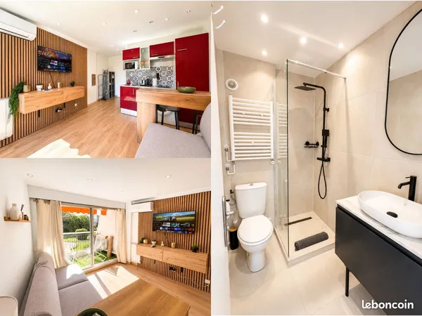 Cannes Marina - Studio rénové avec piscine, terrasse & vue dégagée