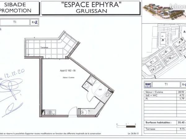 Grand studio 35 m²