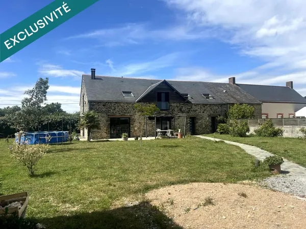 Belle longère de 220 m² avec dépendance de 250 m² sur terrain arboré de 1 869 m²