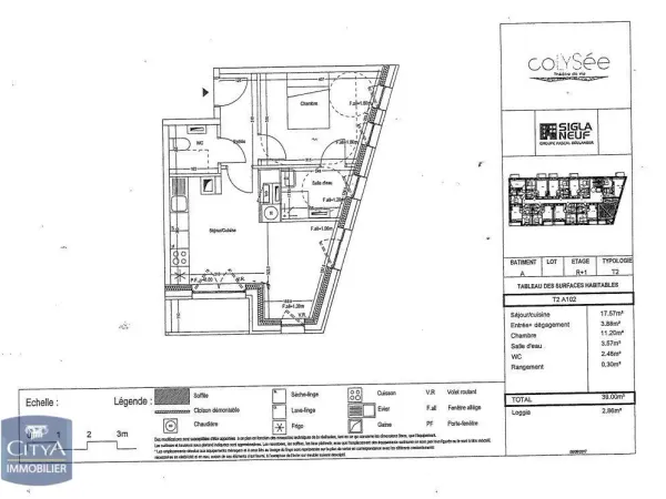 Appartement 2 pièces 39 m²