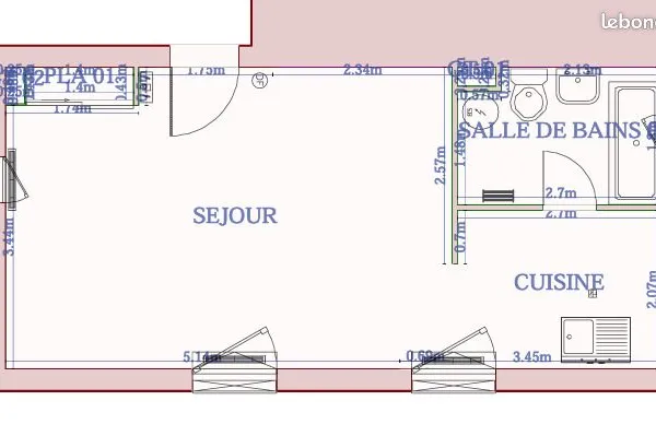 Appartement 1 pièce 31 m²