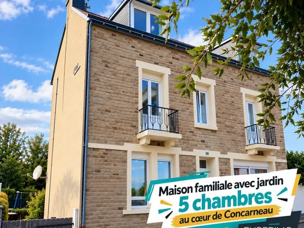 Maison familiale avec jardin, 5 chambres au coeur de Concarn