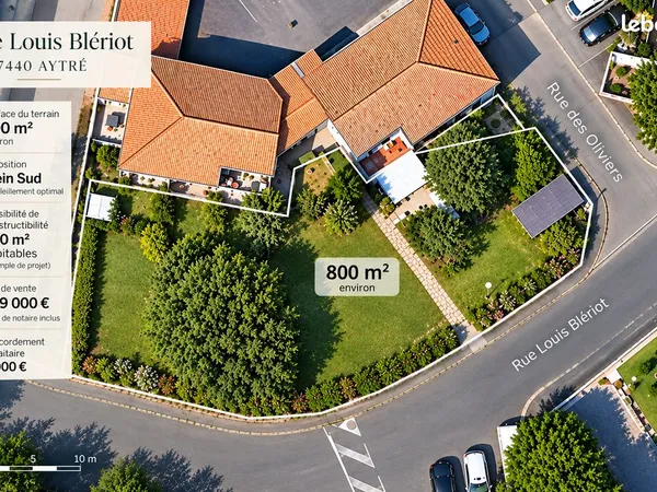 Terrain constructible de 800 m² - Aytré