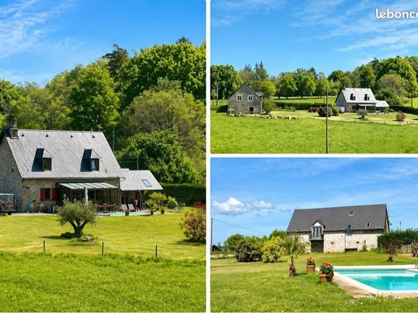 Maison en pierre de charme avec piscine, studio indépendant et grande grange