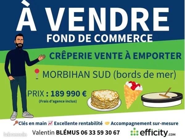 Fonds de commerce crêperie 50 m²