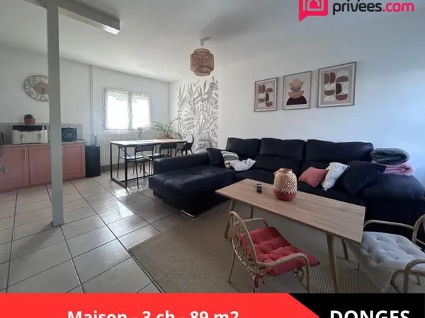 DONGES, Maison 3 chambres avec véranda et jardin
