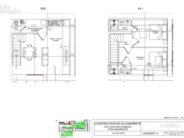 Maison 67.46 m2 LOT No14