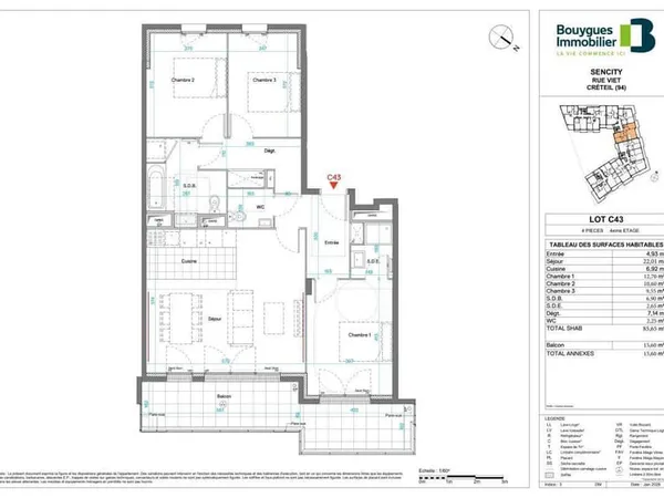 Appartement 4 pièces 85 m²