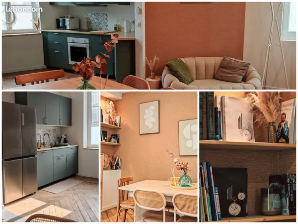 Maison de ville meublée 106 m² - 3 ch. - cour privée - Centre Lisieux