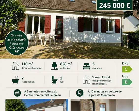Maison Vente Noisy-Rudignon 6p 110m² 245000€
