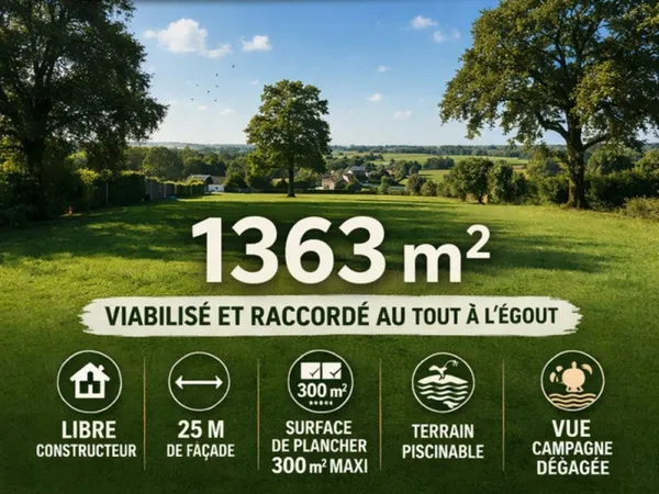Terrain constructible 1363 m2