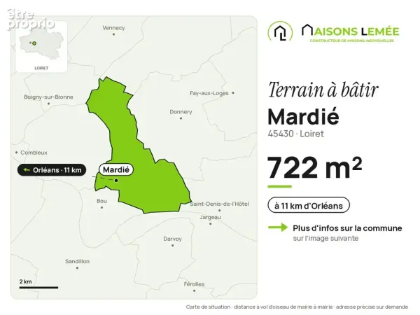 Terrain à bâtir 722 m² à Mardié