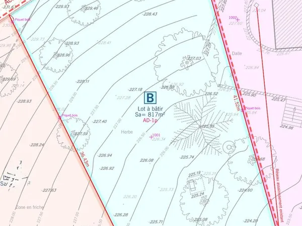 Terrain 817 m² viabilisé secteur "SAINTES MARTINES"