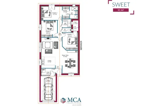 Maison neuve 4 pièces 100 m²