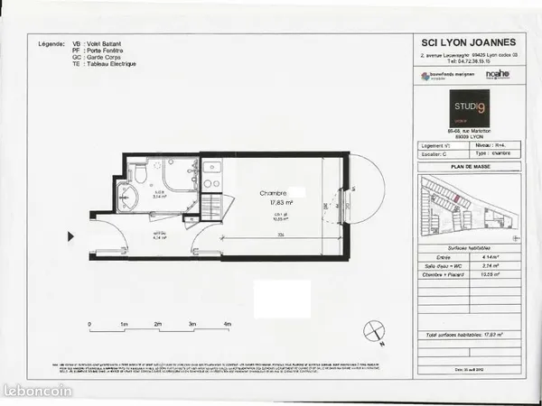 Appartement 1 pièce 17 m²