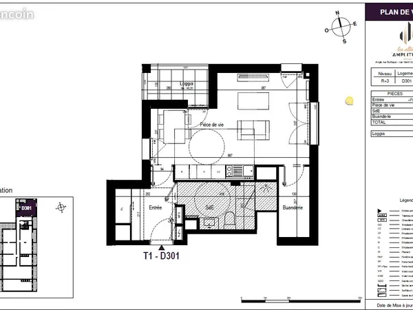 Studio 1 pièce 40 m²