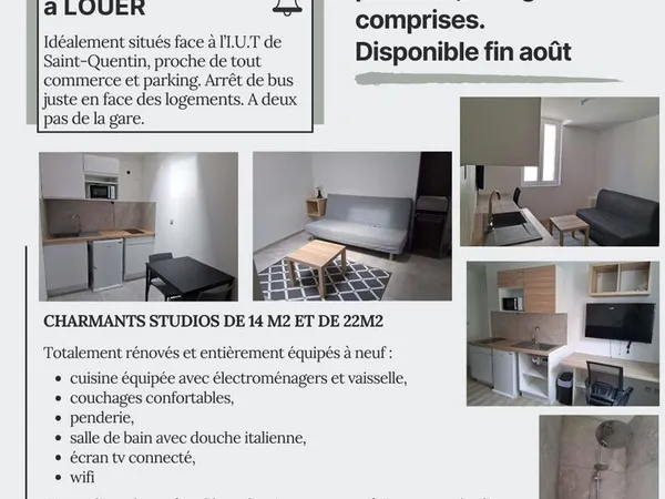 Studio de 14m2 à louer sur Saint-Quentin