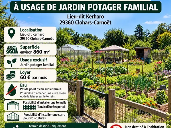 Location terrain potager