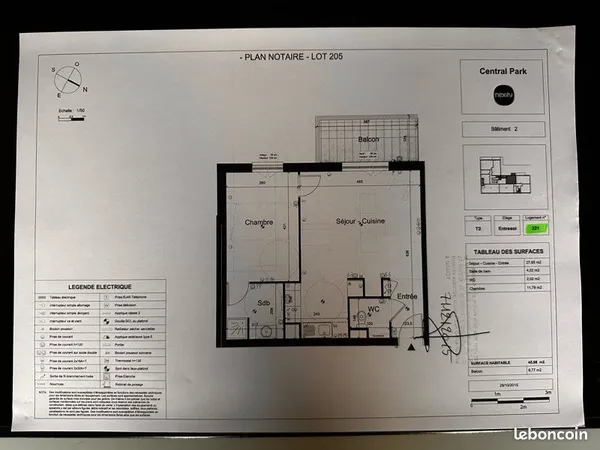 Appartement 2 pièces 45 m²