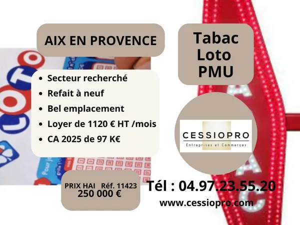 A vendre très beau Tabac Loto, refait à neuf, secteur recherché, Aix en Pce