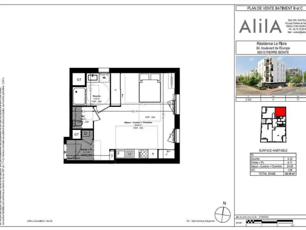 Studio 1 pièce 35 m²