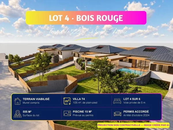 Lot 4 — Terrain à bâtir viabilisé de 555 m² avec permis de