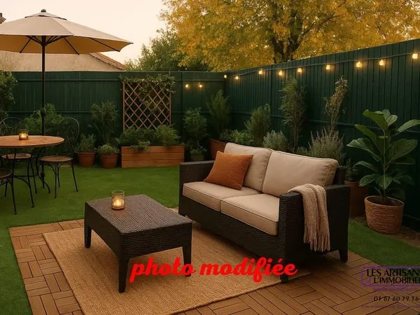 LOUVIGNY : F3 Rez de jardin , 2 jambres,