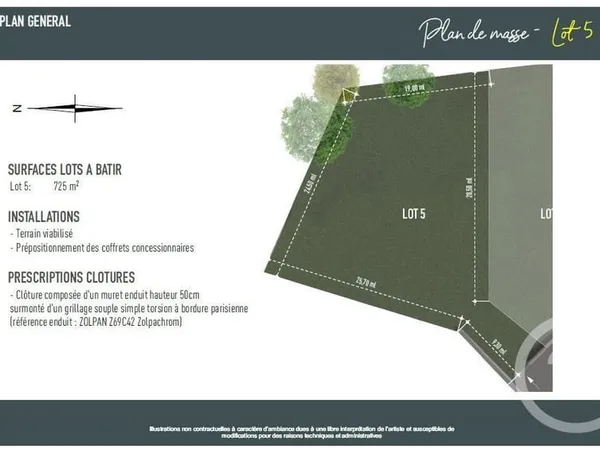 Terrain 728 m²