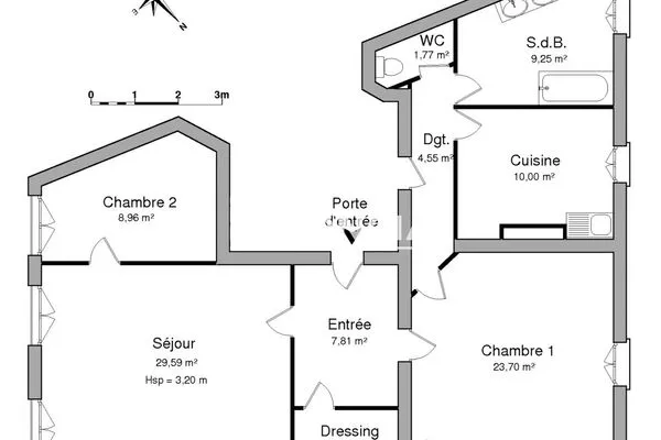 Appartement 2 pièces 100 m²