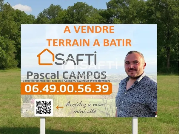 terrain constructible de 1562m², quartier calme