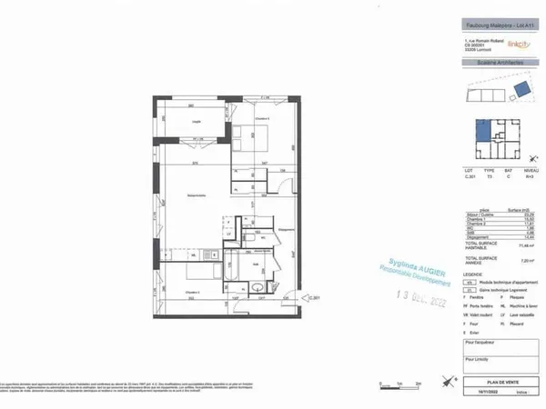 Appartement 3 pièces 71 m²