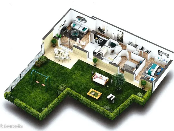 Nantes Saint-Donatien - T3 de standing 63 m² avec jardin privatif de 115 m²