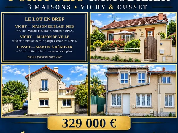 🏡🏡🏡 lot de 3 maisons - vichy & cusset - vente globale 🏡🏡🏡