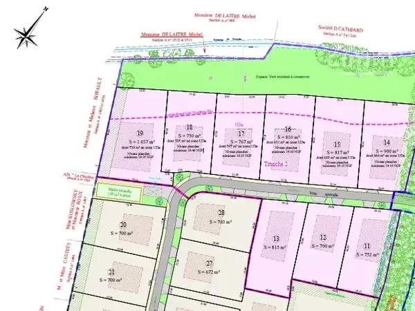 Terrain constructible 752 m2  Martillac 33 Gironde