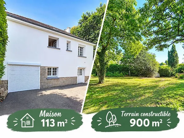 SAINT THURIEN - Maison familiale d'environ 113 m² + terrain constructible d'environ 900 m²