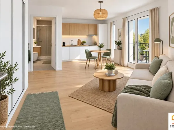 Frais de notaire offerts : charmant studio neuf en étage+balcon+parking à 300M DE LA GARE LIGNE J+H