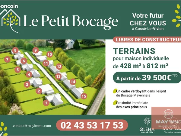 Terrain 428 m² Cossé-le-Vivien