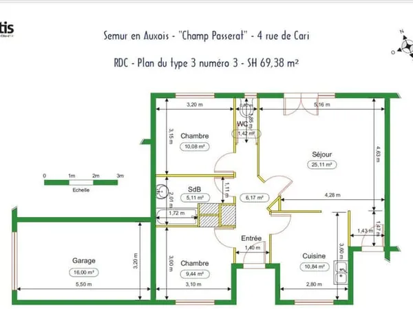 À louer - Appartement T3 à Semur-en-Auxois