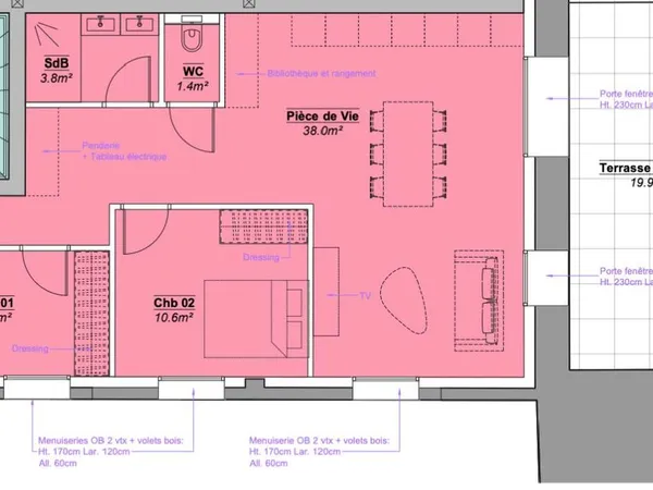 Appartement 3 pièces 66 m²