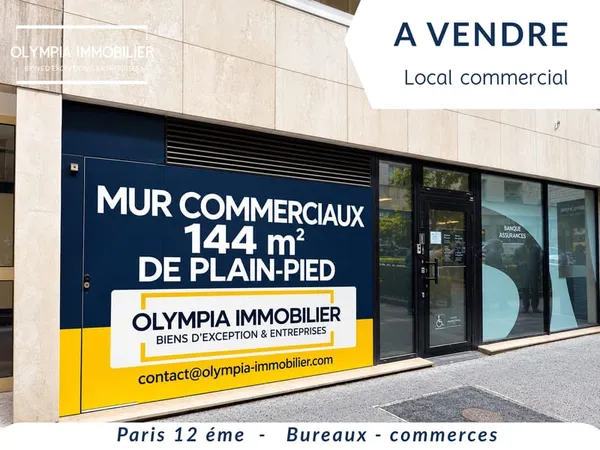 Local Commercial RDC - Paris 12 - 144 m2 - Climatisé