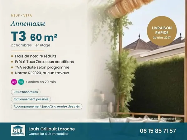 Appartement 3 pièces 60 m²