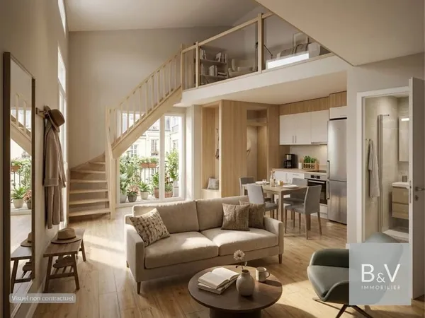 Nice, T4 duplex de 80 m² au dernier étage, balcon et vue sur les montagnes