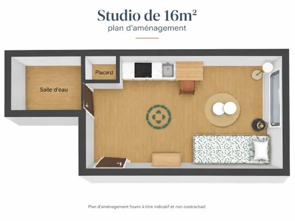 Appartement 1 pièce 16 m²