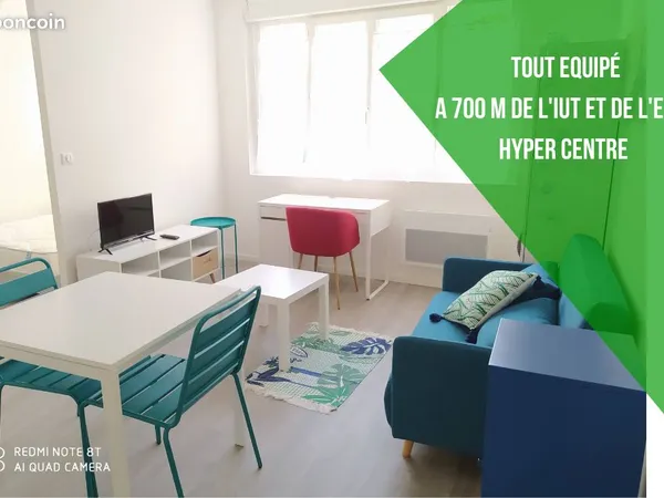 Studio meublé 30 m² tout équipé - Hyper centre